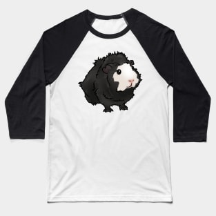 Black and White Face Abyssinian Guinea Pig Baseball T-Shirt